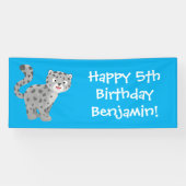 Cute snow leopard cartoon spandoek (Horizontaal)