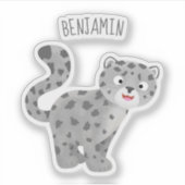 Cute snow leopard cartoon sticker (Voorkant)