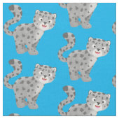 Cute snow leopard cartoon stof (Close Up)