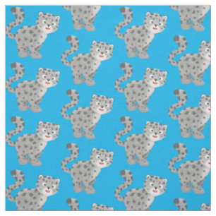 Cute snow leopard cartoon stof
