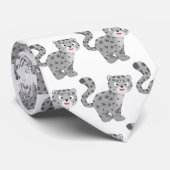 Cute snow leopard cartoon stropdas (Opgerold)