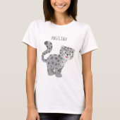 Cute snow leopard cartoon t-shirt (Voorkant)
