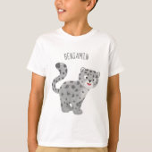 Cute snow leopard cartoon t-shirt (Voorkant)