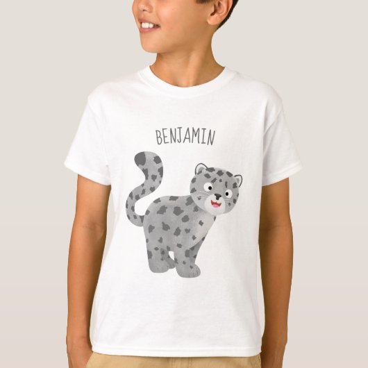 Cute snow leopard cartoon t-shirt (Voorkant)