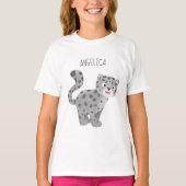 Cute snow leopard cartoon t-shirt (Voorkant)