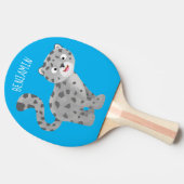 Cute snow leopard cartoon tafeltennisbatje (Zijkant)