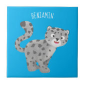 Cute snow leopard cartoon tegeltje (Voorkant)