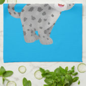 Cute snow leopard cartoon theedoek (Gevouwen)