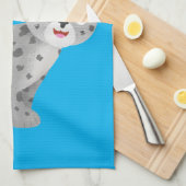 Cute snow leopard cartoon theedoek (Quarter Fold)