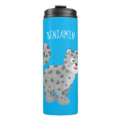 Cute snow leopard cartoon thermosbeker (Voorkant)