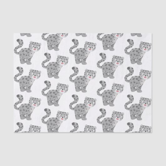 Cute snow leopard cartoon tissuepapier (Voorkant)