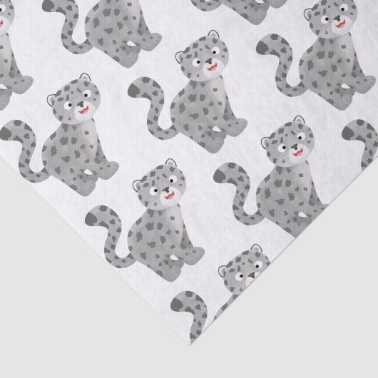 Cute snow leopard cartoon tissuepapier (Detail)