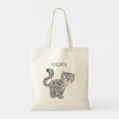 Cute snow leopard cartoon tote bag (Achterkant)