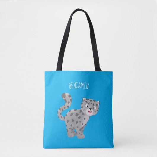 Cute snow leopard cartoon tote bag (Voorkant)