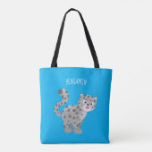 Cute snow leopard cartoon tote bag (Achterkant)