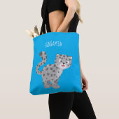 Cute snow leopard cartoon tote bag (Dichtbij)