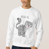 Cute snow leopard cartoon trui (Voorkant)