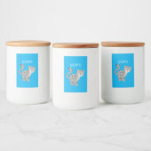 Cute snow leopard cartoon voedselcontainer etiket (Flessen)