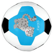 Cute snow leopard cartoon voetbal (Gedraaid)