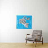 Cute snow leopard cartoon wandkleed (In Situ (horizontaal))