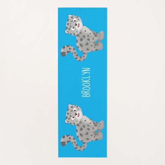 Cute snow leopard cartoon yogamat (Voorkant)