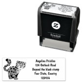 Cute snow leopard cartoon  zelfinktende stempel (In situ)