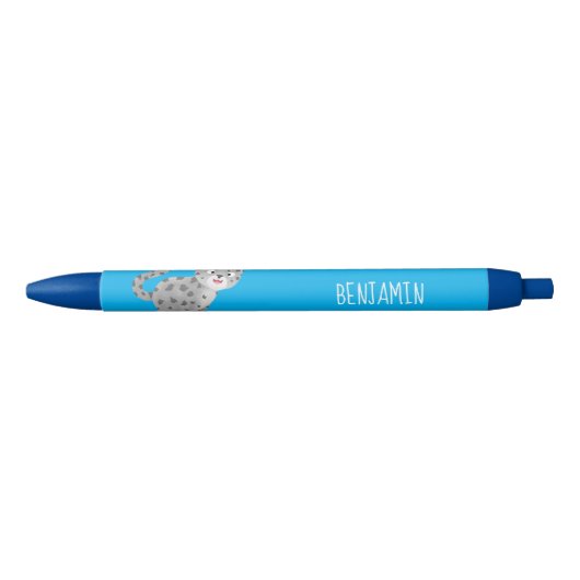 Cute snow leopard cartoon zwarte inkt pen (Voorkant)