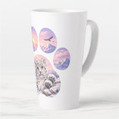 Cute Snow Leopard Paw Mountain Design Latte Mok (Rechterhoek)