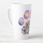Cute Snow Leopard Paw Mountain Design Latte Mok (Linkerhoek)