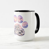 Cute Snow Leopard Paw Mountain Design Mok (Voorkant rechts)