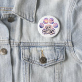 Cute Snow Leopard Paw Mountain Design Ronde Button 5,7 Cm (In situ)