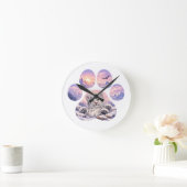 Cute Snow Leopard Paw Mountain Design Ronde Klok (Huis)