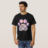 Cute Snow Leopard Paw Mountain Design T-shirt (Voorkant volledig)
