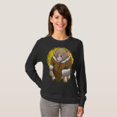Cute Snow Macaque Monkey met een muntsoort T-shirt (Voorkant volledig)