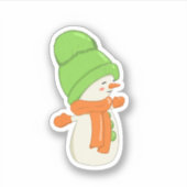 Cute Snow man sticker (Voorkant)