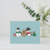 Cute Snow Pals briefkaart (Staand voorkant)