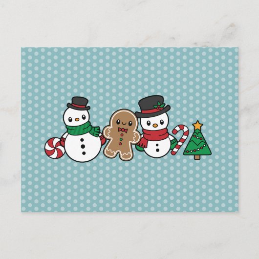 Cute Snow Pals briefkaart (Voorkant)