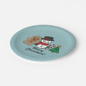 Cute Snow Pals paper borden Papieren Bordje (Gekanteld)