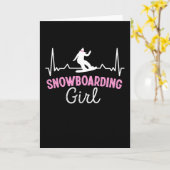 Cute Snowboarding Girl Hartbeat Gift Kaart (Gele Bloem)