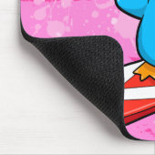 Cute Snowboarding Penguin Muismat (Hoek)