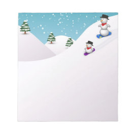 Cute Snowboarding Snowmen Notitieblok