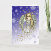 Cute Snowflake Angel Holiday Kaart Whimsical Art (Voorkant)