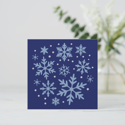 Cute Snowflake Christmas Winter Holiday Cozy Xmas  Kaart (Staand voorkant)