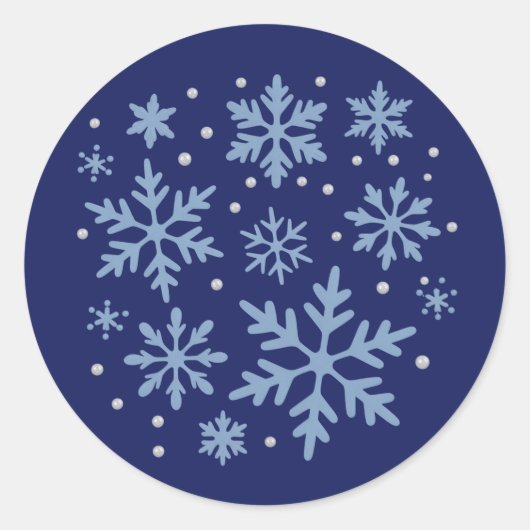 Cute Snowflake Christmas Winter Holiday Cozy Xmas  Ronde Sticker (Voorkant)
