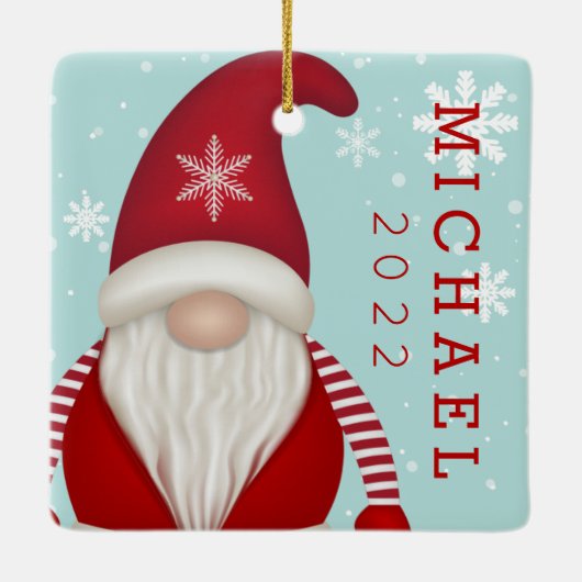 Cute Snowflake keramisch keramisch sieraad Keramisch Ornament (Achterkant)