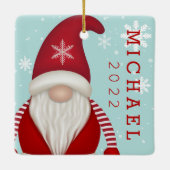 Cute Snowflake keramisch keramisch sieraad Ornament (Achterkant)