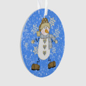 Cute Snowflake Kerstmis Snowman Persoonlijk Ornament (voorkant)