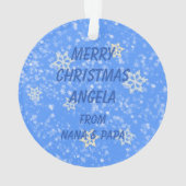 Cute Snowflake Kerstmis Snowman Persoonlijk Ornament (achterkant)