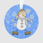 Cute Snowflake Kerstmis Snowman Persoonlijk Ornament (voorkant)