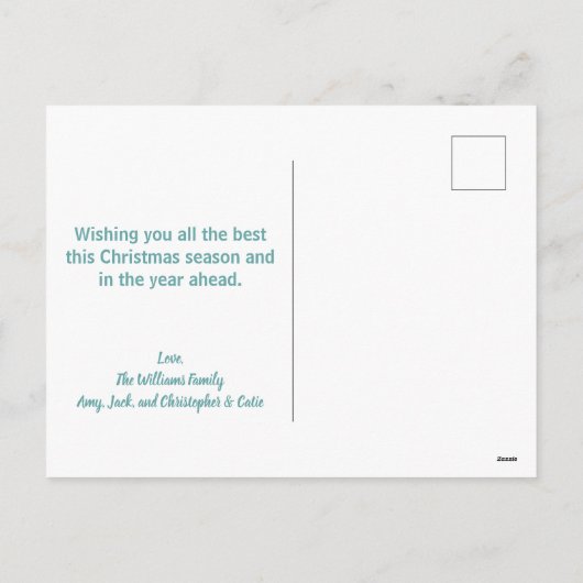 Cute Snowflake Kinder Familie Foto Kerstmis Feestdagenkaart (Achterkant)